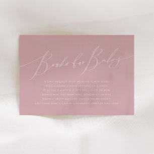 Whimsical Dusty Roos Boeken voor Baby Informatiekaartje