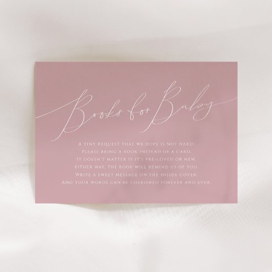 Whimsical Dusty Roos Boeken voor Baby Informatiekaartje