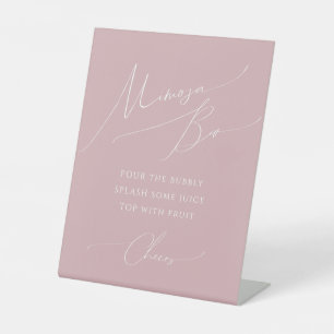 Whimsical Dusty Roos Mimosa Bar Baby shower Reclamebord Met Voetstuk