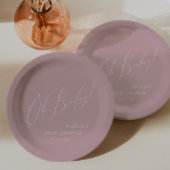 Whimsical Dusty Roos Oh Baby! Baby Shower Papieren Bordje