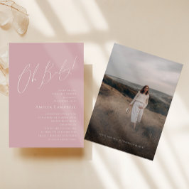 Whimsical Dusty Roos Oh Baby! Foto Baby shower Kaart