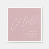 Whimsical Dusty Roos Oh Baby shower servetten (Voorkant)