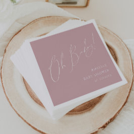 Whimsical Dusty Roos Oh Baby shower servetten