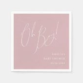 Whimsical Dusty Roos Oh Boy Baby shower Servet (Voorkant)