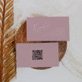 Whimsical Dusty Roos QR Code Baby Registry Informatiekaartje