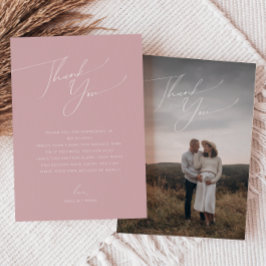 Whimsical Dusty Roos Vertical Photo Baby shower Bedankkaart