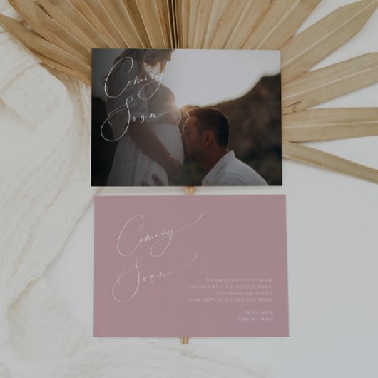 Whimsical Dusty Roos Zwangerschap Aankondiging