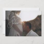 Whimsical Dusty Roos Zwangerschap Aankondiging (Voorkant)