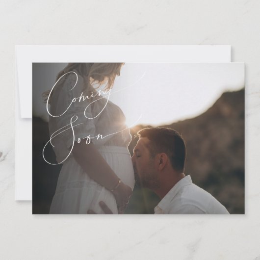 Whimsical Dusty Roos Zwangerschap Aankondiging (Voorkant)