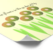 Whimsical Earth Tone Flowers met Gezegde Poster (Hoek)