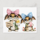 Whimsical Easter Bunnies  Briefkaart (Voorkant)