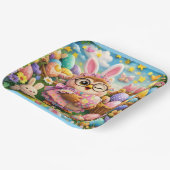 Whimsical Easter bunny and colourful eggs Papieren Bordje (Gebogen)