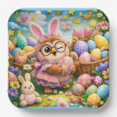Whimsical Easter bunny and colourful eggs Papieren Bordje (Voorkant)