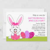 Whimsical Easter Bunny and Eggs Party Kaart (Voorkant)
