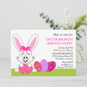 Whimsical Easter Bunny and Eggs Party Kaart (Staand voorkant)