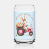 Whimsical Easter Bunny Boerderij  Tractor Blikvorm Glas (Voorkant)