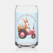 Whimsical Easter Bunny Boerderij  Tractor Blikvorm Glas (Achterkant)