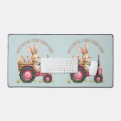 Whimsical Easter Bunny Boerderij Tractor Bureaumat (Keyboard & Muis)