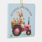 Whimsical Easter Bunny Boerderij Tractor Keramisch Ornament (Rechts)