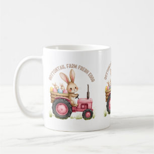Whimsical Easter Bunny Boerderij  Tractor Koffiemok