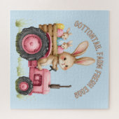 Whimsical Easter Bunny Boerderij Tractor Legpuzzel (Horizontaal)
