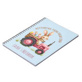 Whimsical Easter Bunny Boerderij Tractor Notitieboek (Linkerzijde)