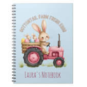 Whimsical Easter Bunny Boerderij  Tractor Notitieboek (Voorkant)