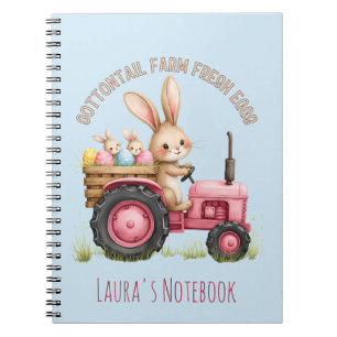 Whimsical Easter Bunny Boerderij  Tractor Notitieboek