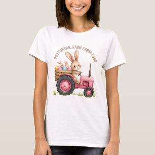 Whimsical Easter Bunny Boerderij  Tractor T-shirt