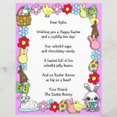 Whimsical Easter Bunny en Poem Kind Letter Game (Voorkant)