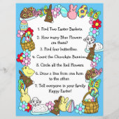 Whimsical Easter Bunny en Poem Kind Letter Game (Achterkant)