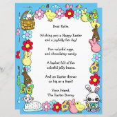 Whimsical Easter Bunny en Poem Kind Letter Game (Voorkant / Achterkant)