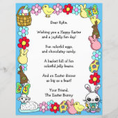 Whimsical Easter Bunny en Poem Kind Letter Game (Voorkant)