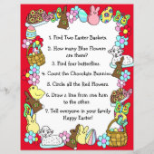 Whimsical Easter Bunny en Poem Kind Letter Game (Achterkant)