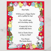 Whimsical Easter Bunny en Poem Kind Letter Game (Voorkant)