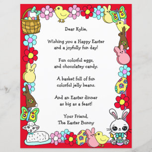 Whimsical Easter Bunny en Poem Kind Letter Game