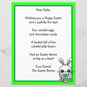 Whimsical Easter Bunny en Poem Kind Letter Game
