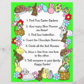 Whimsical Easter Bunny en Poem Kind Letter Game (Achterkant)