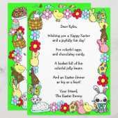 Whimsical Easter Bunny en Poem Kind Letter Game (Voorkant / Achterkant)