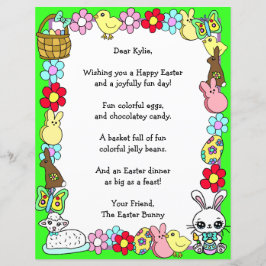 Whimsical Easter Bunny en Poem Kind Letter Game