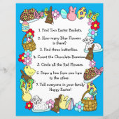 Whimsical Easter Bunny en Poem Kind Letter Game (Achterkant)