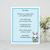 Whimsical Easter Bunny en Poem Kind Letter Game (Staand voorkant)