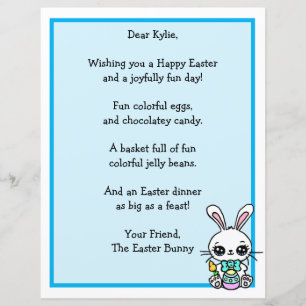 Whimsical Easter Bunny en Poem Kind Letter Game