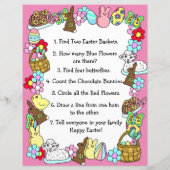 Whimsical Easter Bunny en Poem Kind Letter Game (Achterkant)