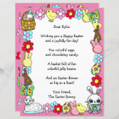 Whimsical Easter Bunny en Poem Kind Letter Game (Voorkant / Achterkant)