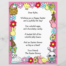 Whimsical Easter Bunny en Poem Kind Letter Game