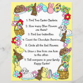 Whimsical Easter Bunny en Poem Kind Letter Game (Achterkant)