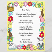 Whimsical Easter Bunny en Poem Kind Letter Game (Voorkant)