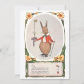 Whimsical Easter Bunny Feestdagenkaart (Voorkant)