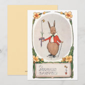 Whimsical Easter Bunny Feestdagenkaart (Voorkant / Achterkant)